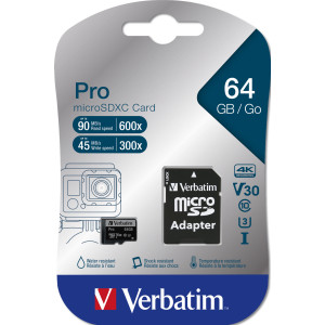 Verbatim Pro 64 GB MicroSDXC UHS Classe 10