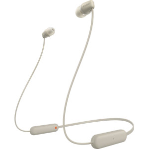 Sony WI-C100 Auscultadores Sem fios Intra-auditivo Chamadas Música Bluetooth Bege