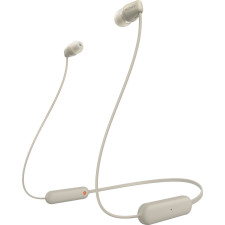 Sony WI-C100 Auscultadores Sem fios Intra-auditivo Chamadas Música Bluetooth Bege