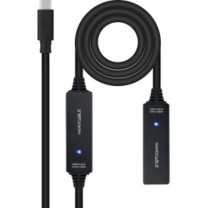 Nanocable 10.01.1312 cabo USB USB 3.2 Gen 1 (3.1 Gen 1) 10 m USB C Preto