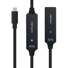 Nanocable 10.01.1312 cabo USB USB 3.2 Gen 1 (3.1 Gen 1) 10 m USB C Preto