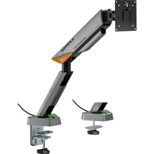 AISENS DT49TSRRGB-347 montagem e suporte para monitores 124,5 cm (49") Secretária Preto, Cinzento