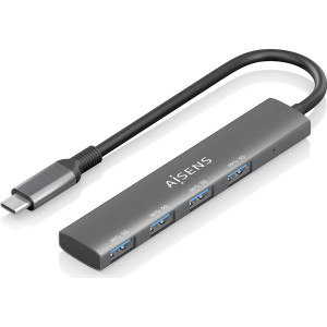 AISENS A109-0943 base & duplicador de portas Com fios USB 3.2 Gen 1 (3.1 Gen 1) Type-C Cinzento