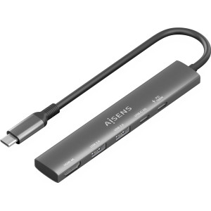 AISENS ASUC-5P022-GR base & duplicador de portas Com fios USB 3.2 Gen 1 (3.1 Gen 1) Type-C Cinzento