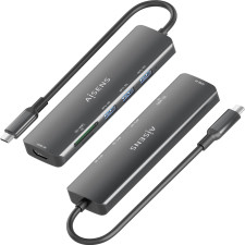 AISENS ASUC-6P024-GR base & duplicador de portas Com fios USB 3.2 Gen 1 (3.1 Gen 1) Type-C Cinzento