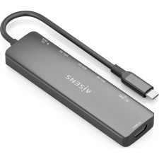 AISENS ASUC-7P025-GR base & duplicador de portas Com fios USB 3.2 Gen 1 (3.1 Gen 1) Type-C Cinzento