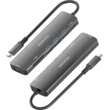 AISENS ASUC-7P025-GR base & duplicador de portas Com fios USB 3.2 Gen 1 (3.1 Gen 1) Type-C Cinzento