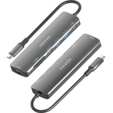 AISENS ASUC-7P026-GR base & duplicador de portas Com fios USB 3.2 Gen 1 (3.1 Gen 1) Type-C Cinzento