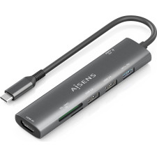 AISENS ASUC-7P027-GR base & duplicador de portas Com fios USB 3.2 Gen 1 (3.1 Gen 1) Type-C Cinzento