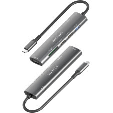 AISENS ASUC-7P027-GR base & duplicador de portas Com fios USB 3.2 Gen 1 (3.1 Gen 1) Type-C Cinzento