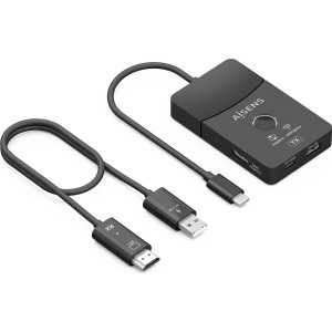 AISENS ASWL-H2KDC30M05-BK base & duplicador de portas Com fios e sem fios USB 3.2 Gen 1 (3.1 Gen 1) Type-C Preto