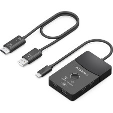 AISENS ASWL-H2KDC30M05-BK base & duplicador de portas Com fios e sem fios USB 3.2 Gen 1 (3.1 Gen 1) Type-C Preto