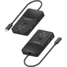 AISENS ASWL-H2KDC30M05-BK base & duplicador de portas Com fios e sem fios USB 3.2 Gen 1 (3.1 Gen 1) Type-C Preto