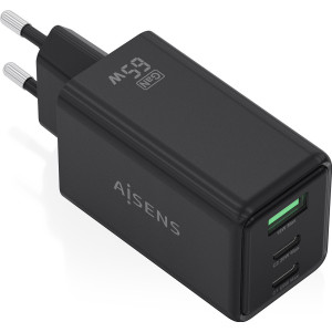 AISENS ASCH-65W3P073-BK carregador de dispositivos móveis Câmara digital, GPS, Telemóvel, Computador portátil, Smartphone,