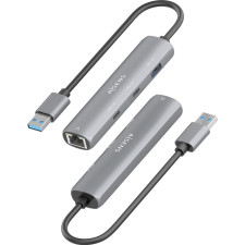 AISENS ASUC-4P036-GR base & duplicador de portas Com fios USB 3.2 Gen 1 (3.1 Gen 1) Type-A Cinzento