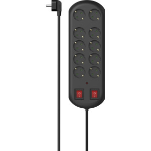 Hama 00223164 extensão elétrica 2 m 10 tomada(s) CA Interior Preto