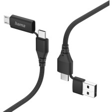 Hama 00201537 cabo USB USB 2.0 1,5 m USB A USB C USB C Micro-USB B Preto