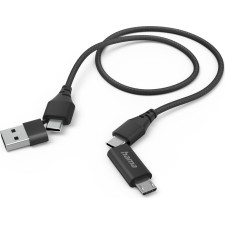 Hama 00201537 cabo USB USB 2.0 1,5 m USB A USB C USB C Micro-USB B Preto