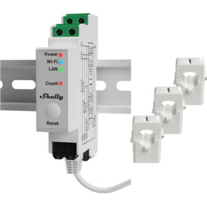Shelly Medidor de Energia Avançado de 3 Fases – Calha DIN