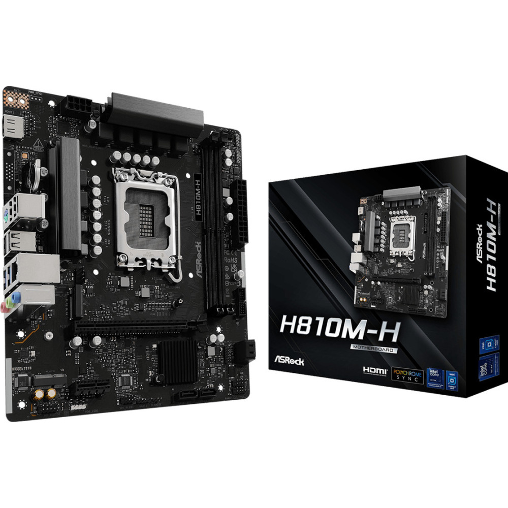 Asrock H810M-H Intel H810 LGA 1851 (Socket V1) micro ATX Asrock H810M-H Intel H810 LGA 1851 (Socket V1) micro ATX