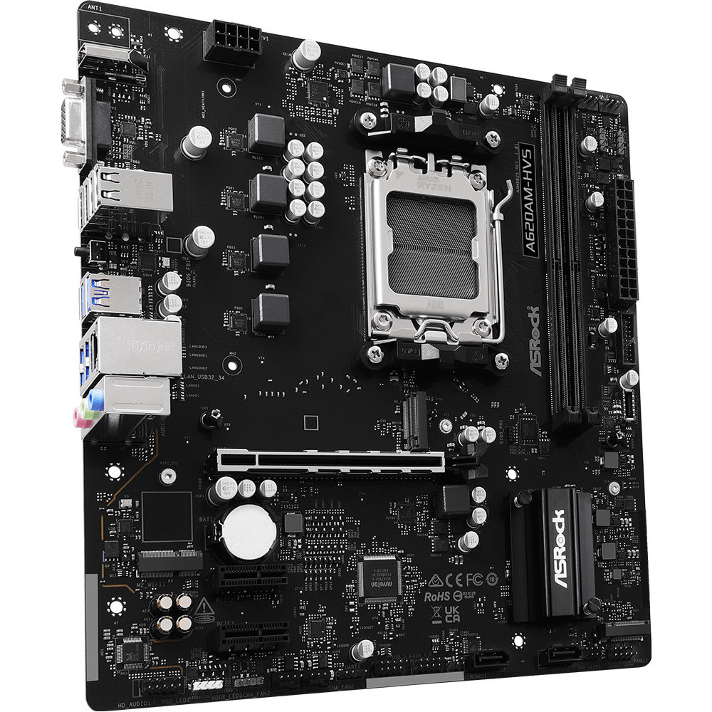 Asrock A620AM-HVS AMD A620A Ranhura AM5 micro ATX Asrock A620AM-HVS AMD A620A Ranhura AM5 micro ATX
