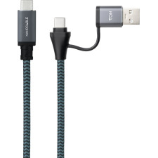 Nanocable Cabo USB 3.2 Gen2x2 20Gbps 5A 100W, USB-C+USB-A M a USB-C M, 1.5m