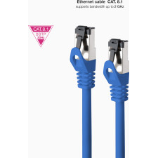 Nanocable 10.20.2001-BL cabo de rede Azul 1 m Cat8.1 S FTP (S-STP)