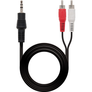 Nanocable 10.24.0305 cabo de áudio 5 m 3.5mm 2 x RCA Preto
