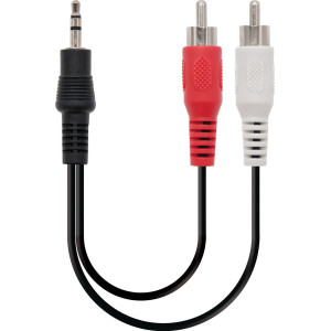 Nanocable 10.24.0310 cabo de áudio 10 m 3.5mm 2 x RCA Preto