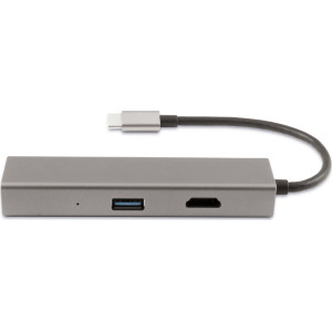 CoolBox Hub miniDOCK4 USB-C Com fios USB 3.2 Gen 1 (3.1 Gen 1) Type-C Aço