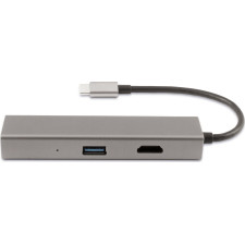CoolBox Hub miniDOCK4 USB-C Com fios USB 3.2 Gen 1 (3.1 Gen 1) Type-C Aço