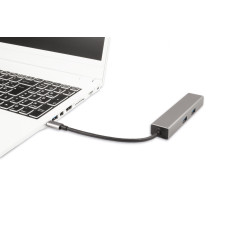 CoolBox Hub miniDOCK4 USB-C Com fios USB 3.2 Gen 1 (3.1 Gen 1) Type-C Aço