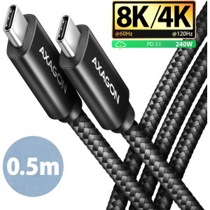 Axagon cabo USB USB4 Gen 3x2 0,5 m USB C Preto