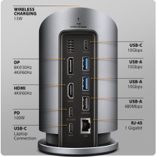 Axagon Com fios USB 3.2 Gen 2 (3.1 Gen 2) Type-C Cinzento