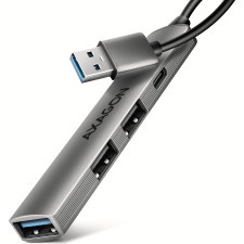 Axagon HUB USB HUE-STA, 4x USB ALU STRIP hub, 1x USB-A 5Gbps, 2x USB-A & 1x USB-C 480Mbps, kabel USB-A 12cm USB 3.2 Gen 1 (3.1