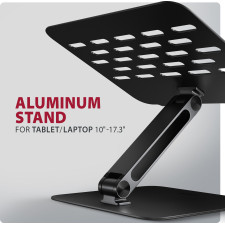 Axagon STND-LQB Laptop-Ständer, Doppelgelenk, höhenverstellbar, faltbar Suporte para portáteis e tablets Preto 43,9 cm (17.3")