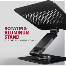 Axagon STND-LRB Laptop-Ständer, 360° drehbar, Doppelgelenk, verlängerbar Suporte para portáteis e tablets Preto 43,9 cm (17.3")