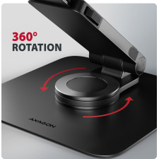 Axagon STND-LRB Laptop-Ständer, 360° drehbar, Doppelgelenk, verlängerbar Suporte para portáteis e tablets Preto 43,9 cm (17.3")