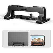 Axagon STND-VB Vertikaler Laptop-Ständer, einstellbare Breite, Aluminium Suporte para portáteis e tablets Preto 43,9 cm (17.3")