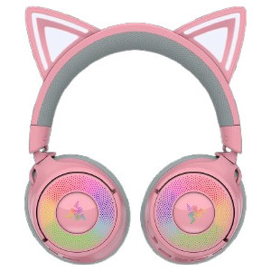 Razer Kraken Kitty V3 Pro - Quartz Auscultadores Com fios e sem fios Fita de cabeça Jogos USB Type-A Bluetooth Rosa