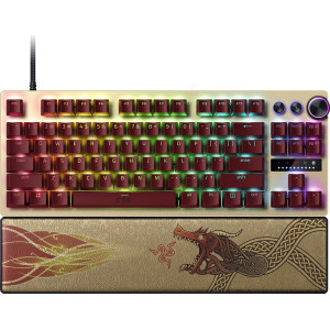 Razer Huntsman V3 Pro Tenkeyless teclado Jogos USB QWERTY Reino Unido Internacional Dourado, Amarelo
