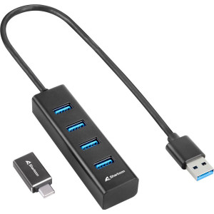 Sharkoon 4044951037582 hub de interface USB 3.2 Gen 1 (3.1 Gen 1) Type-C 5000 Mbit s Preto
