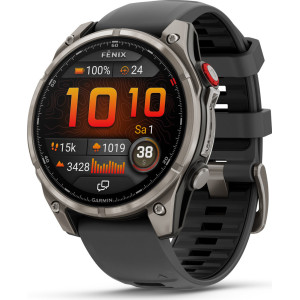 Garmin fēnix 8 Pro 3,56 cm (1.4") AMOLED 47 mm Digital 454 x 454 pixels Ecrã táctil Grafite, Titânio Wi-Fi GPS