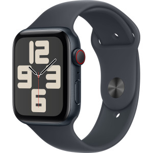 Apple Watch SE OLED 44 mm Digital 368 x 448 pixels Ecrã táctil 4G Preto Wi-Fi GPS
