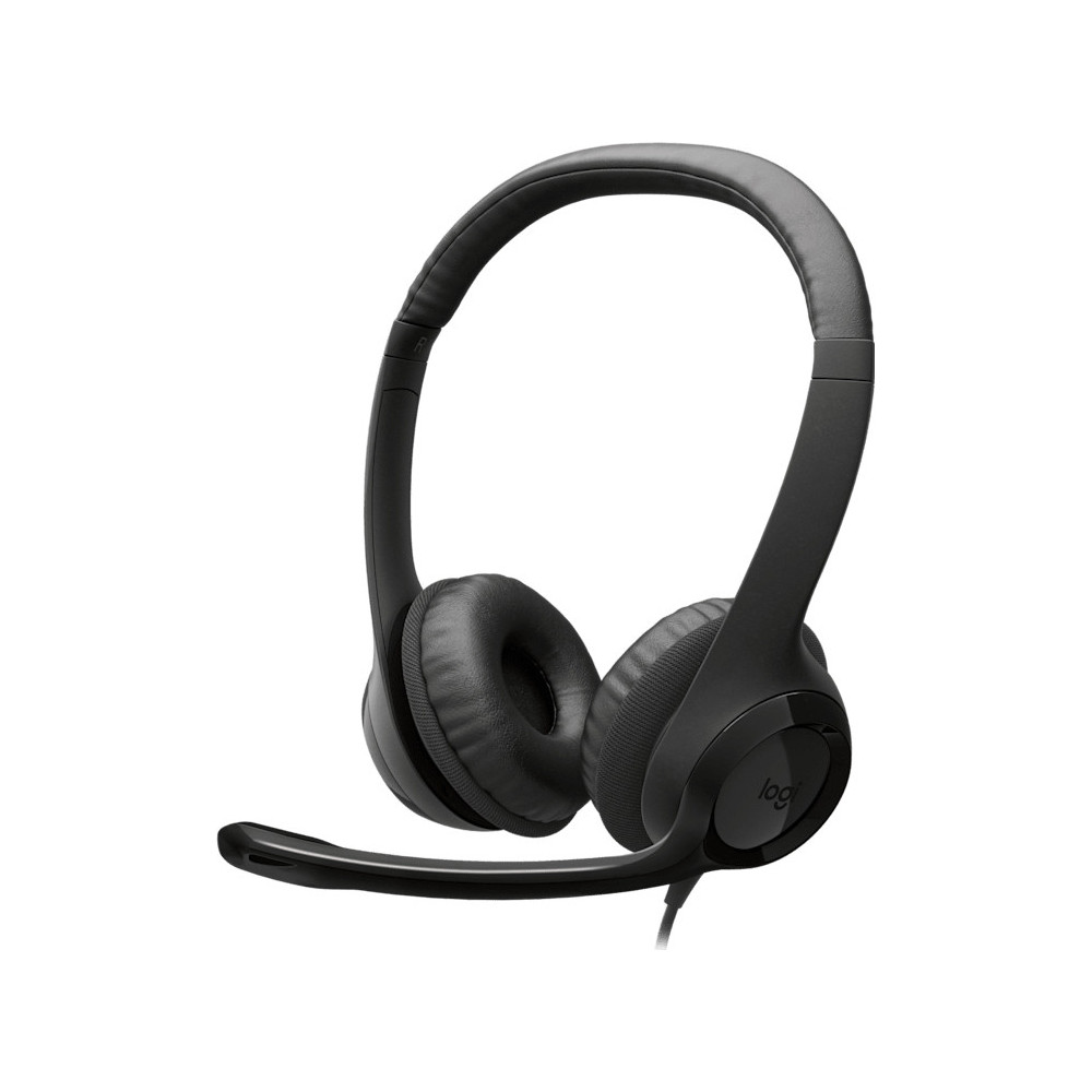 Logitech Headset com fios H390 para PC Portátil, auscultadores estéreo com microfone com eliminação de ruído, USB-A, controlos Logitech Headset com fios H390 para PC Portátil, auscultadores estéreo com microfone com eliminação de ruído, USB-A, controlos