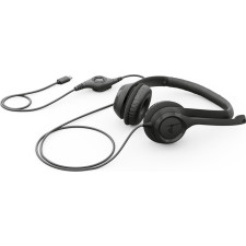 Logitech Headset com fios H390 para PC Portátil, auscultadores estéreo com microfone com eliminação de ruído, USB-A, controlos
