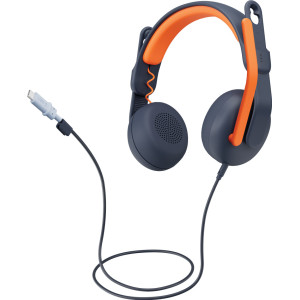 Logitech Zone Learn Auscultadores Com fios Fita de cabeça Educação USB Type-C Azul, Laranja
