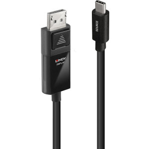 Lindy 43342 adaptador de cabo de vídeo 2 m USB Type-C DisplayPort Preto
