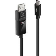 Lindy 43341 adaptador de cabo de vídeo 1 m USB Type-C DisplayPort Preto