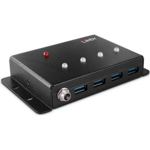 Lindy 43374 hub de interface USB 3.2 Gen 1 (3.1 Gen 1) Type-B 5000 Mbit s Preto